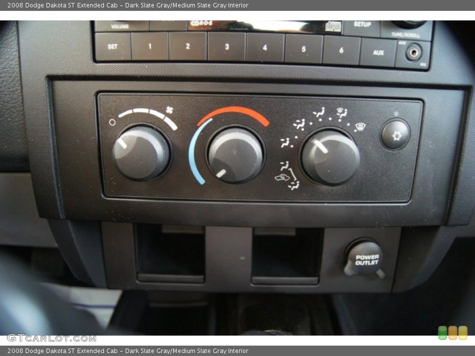 Dark Slate Gray/Medium Slate Gray Interior Controls for the 2008 Dodge Dakota ST Extended Cab #54642657
