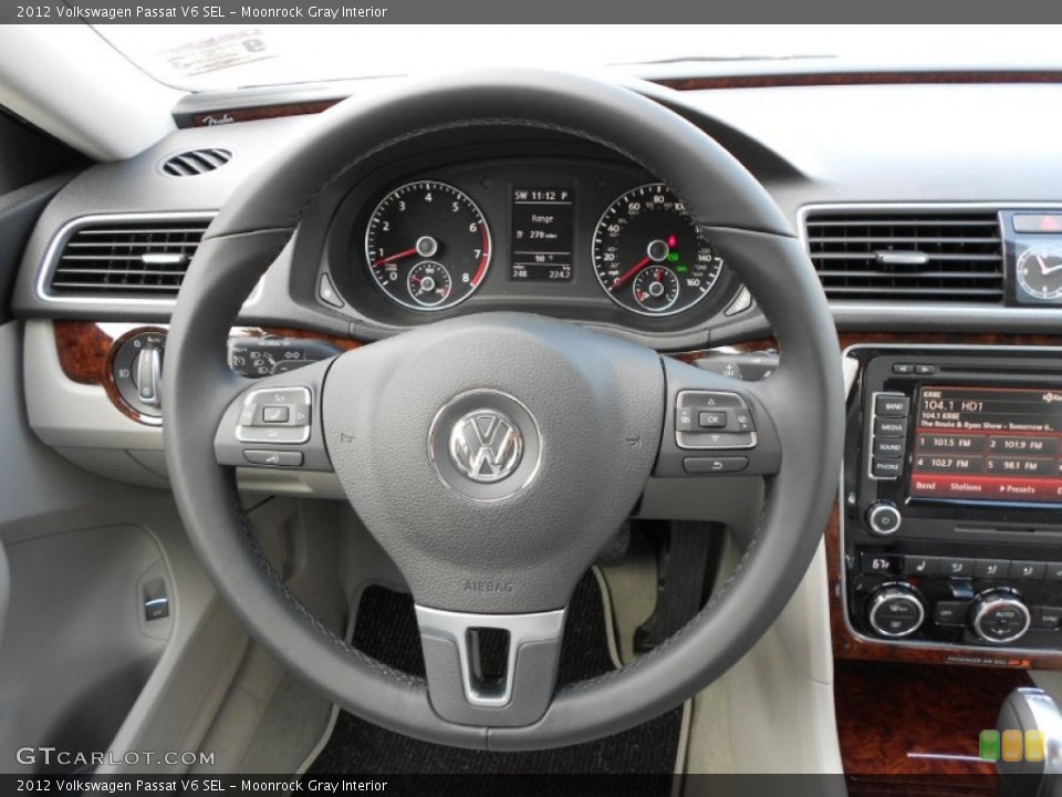 Moonrock Gray Interior Steering Wheel for the 2012 Volkswagen Passat V6 SEL #54643230