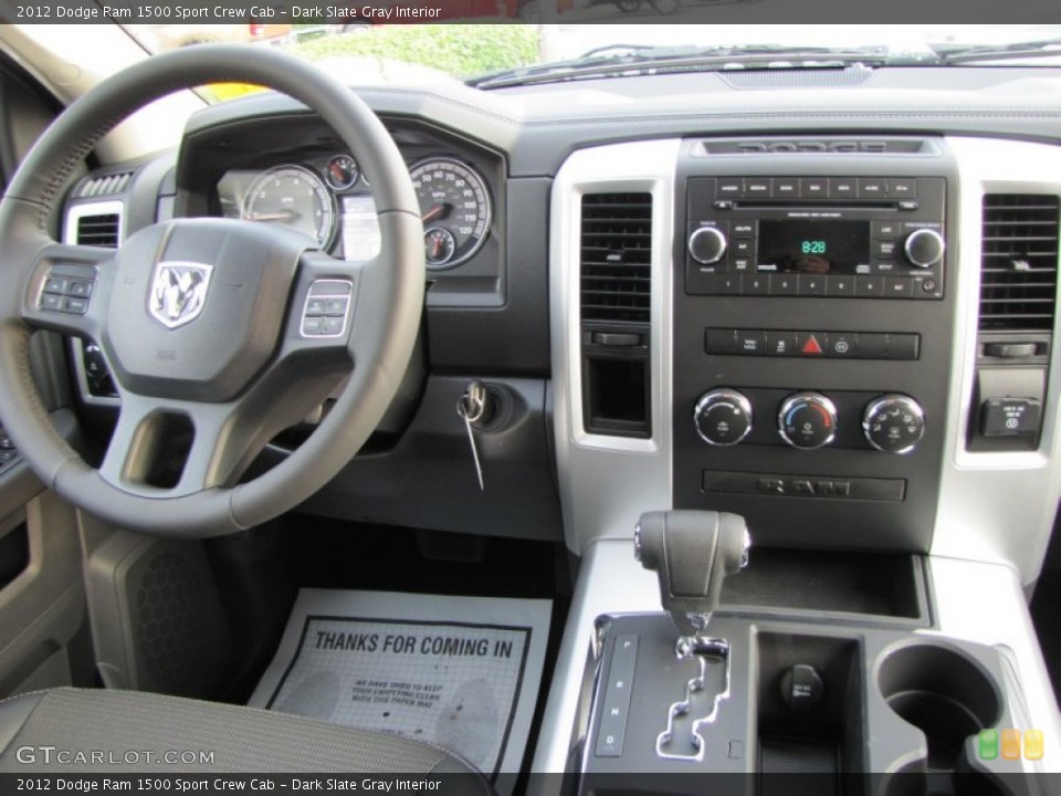 Dark Slate Gray Interior Dashboard for the 2012 Dodge Ram 1500 Sport Crew Cab #54643872