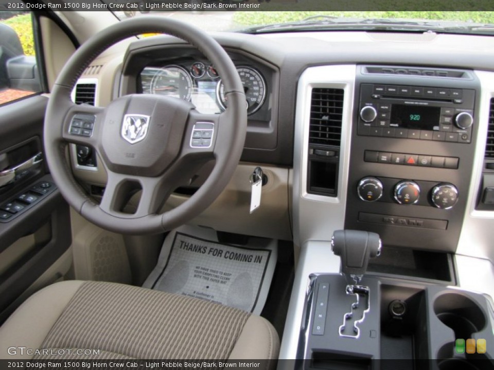 Light Pebble Beige/Bark Brown Interior Dashboard for the 2012 Dodge Ram 1500 Big Horn Crew Cab #54644226