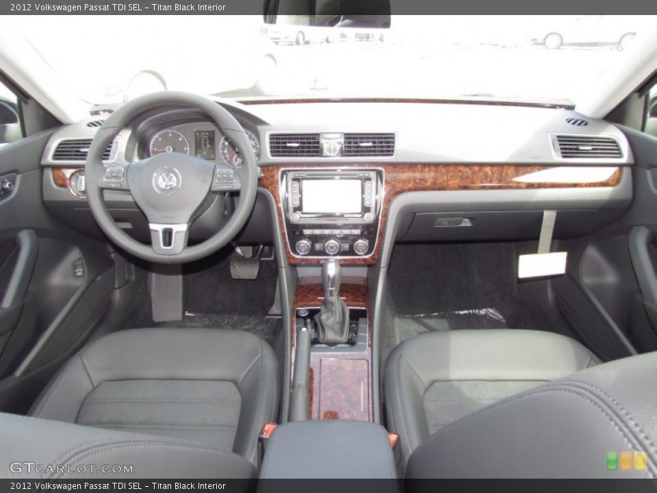 Titan Black Interior Dashboard for the 2012 Volkswagen Passat TDI SEL #54647025