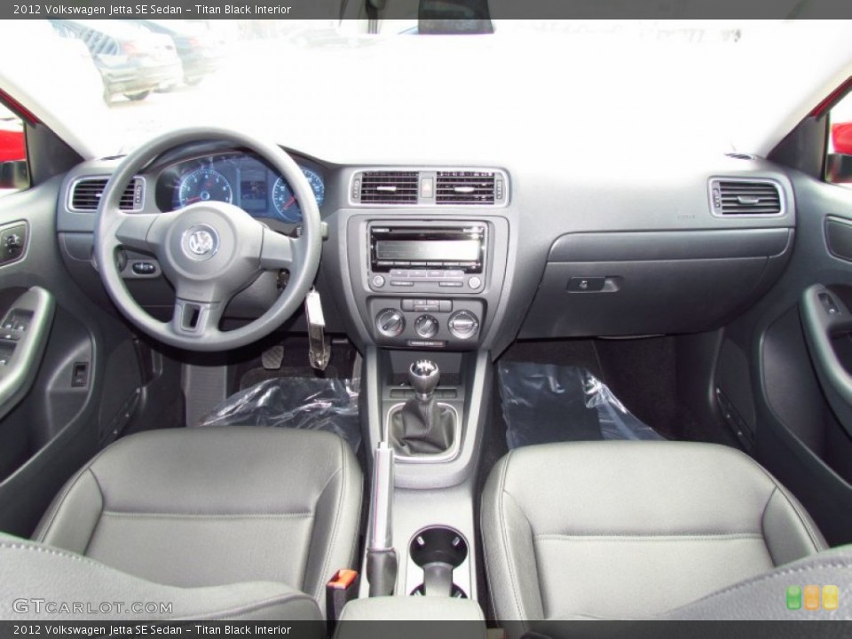 Titan Black Interior Dashboard for the 2012 Volkswagen Jetta SE Sedan #54647454