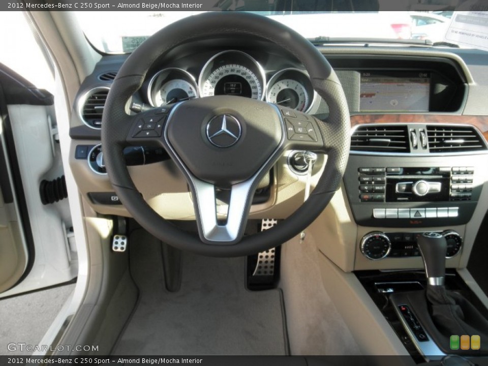 Almond Beige/Mocha Interior Dashboard for the 2012 Mercedes-Benz C 250 Sport #54648111