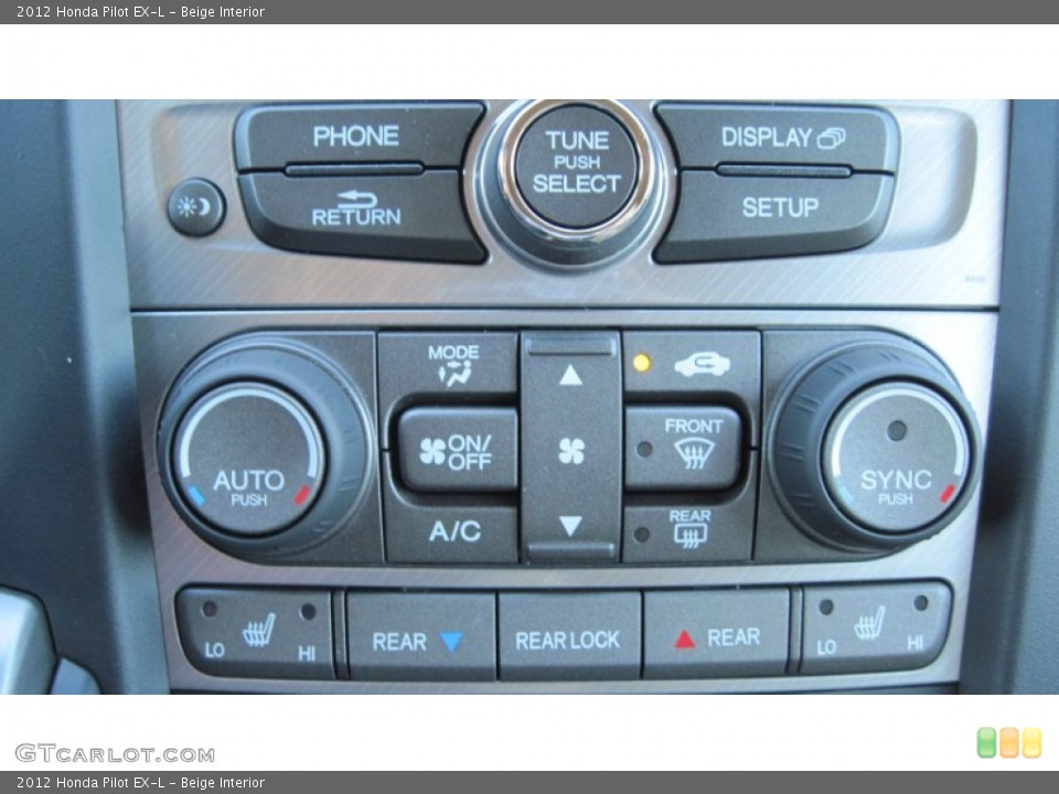 Beige Interior Controls for the 2012 Honda Pilot EX-L #54649386
