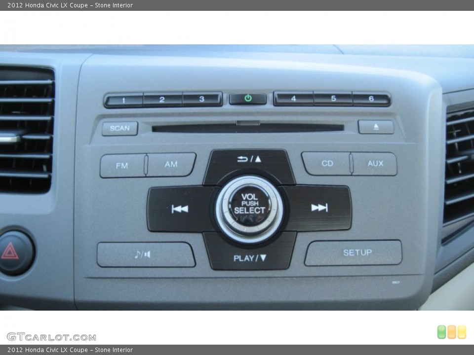 Stone Interior Controls for the 2012 Honda Civic LX Coupe #54650901