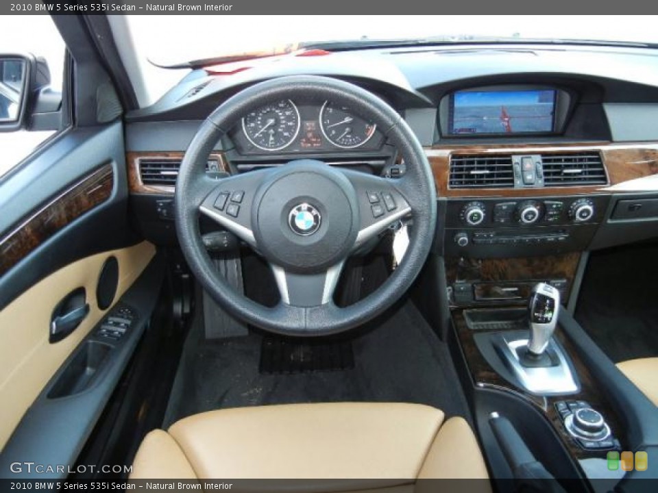 Natural Brown Interior Dashboard for the 2010 BMW 5 Series 535i Sedan #54663100