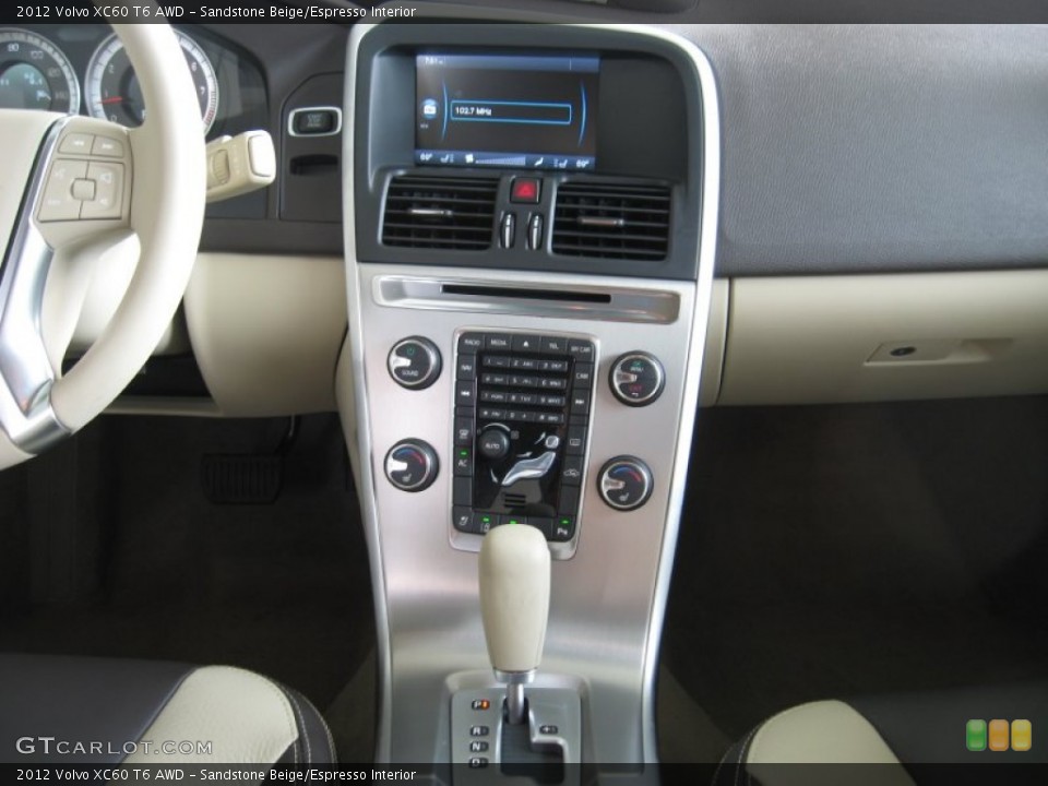 Sandstone Beige/Espresso Interior Controls for the 2012 Volvo XC60 T6 AWD #54663156