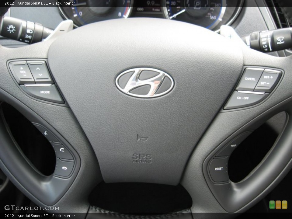 Black Interior Steering Wheel for the 2012 Hyundai Sonata SE #54663459