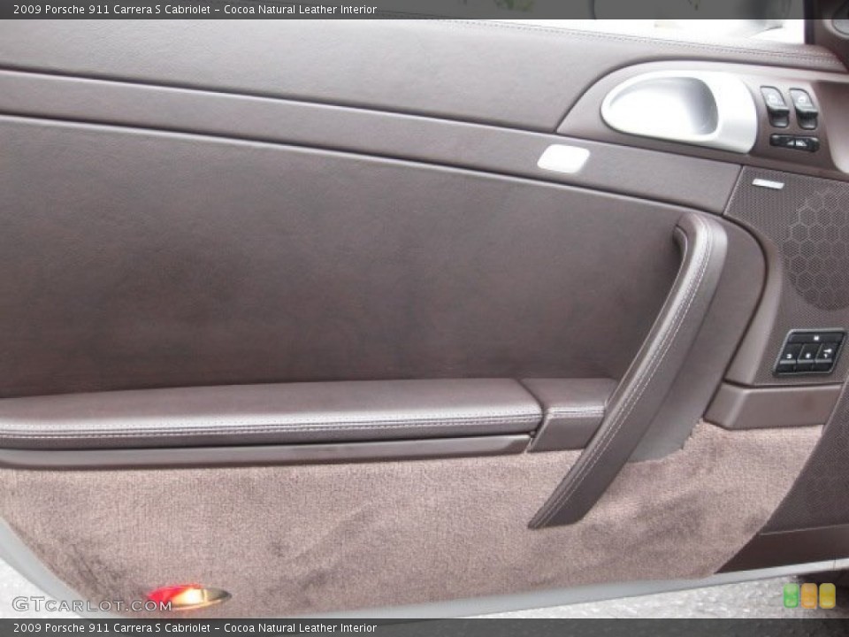 Cocoa Natural Leather Interior Door Panel for the 2009 Porsche 911 Carrera S Cabriolet #54663837