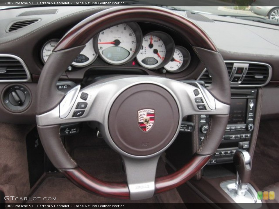 Cocoa Natural Leather Interior Dashboard for the 2009 Porsche 911 Carrera S Cabriolet #54663848