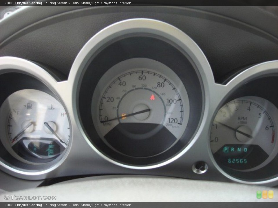 Dark Khaki/Light Graystone Interior Gauges for the 2008 Chrysler Sebring Touring Sedan #54664944