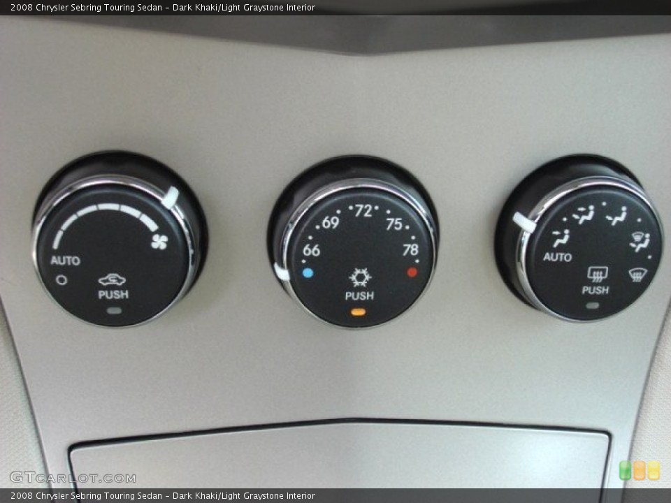 Dark Khaki/Light Graystone Interior Controls for the 2008 Chrysler Sebring Touring Sedan #54664980