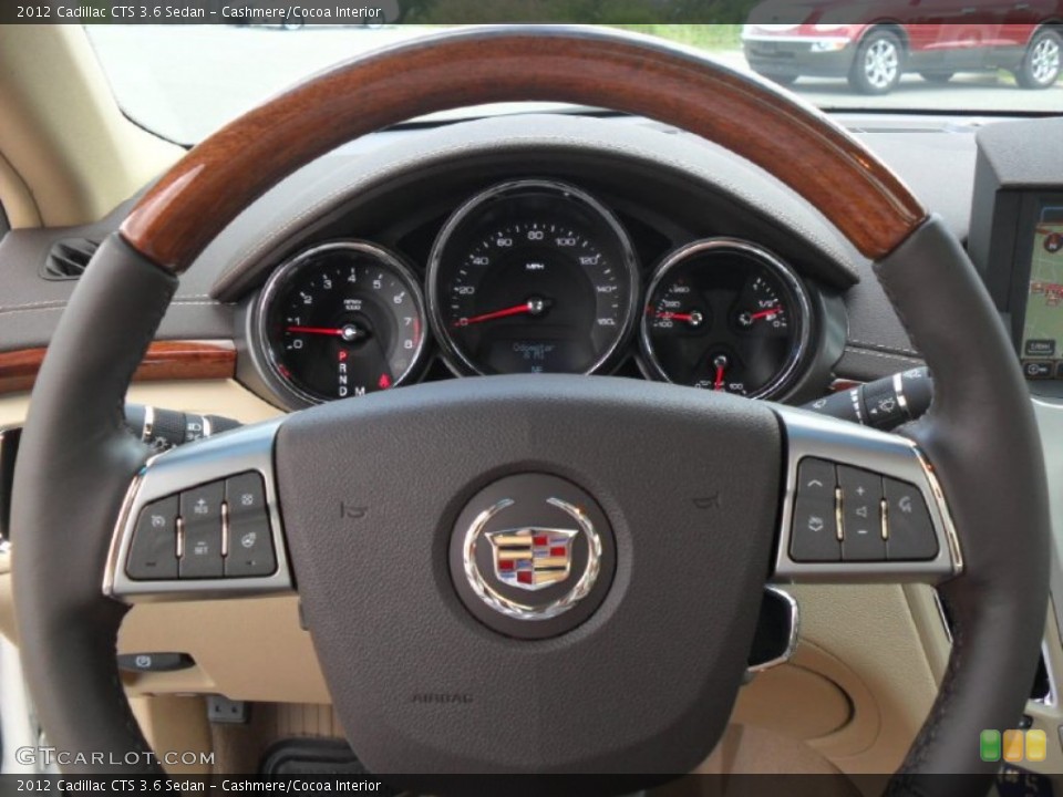 Cashmere/Cocoa Interior Steering Wheel for the 2012 Cadillac CTS 3.6 Sedan #54665199