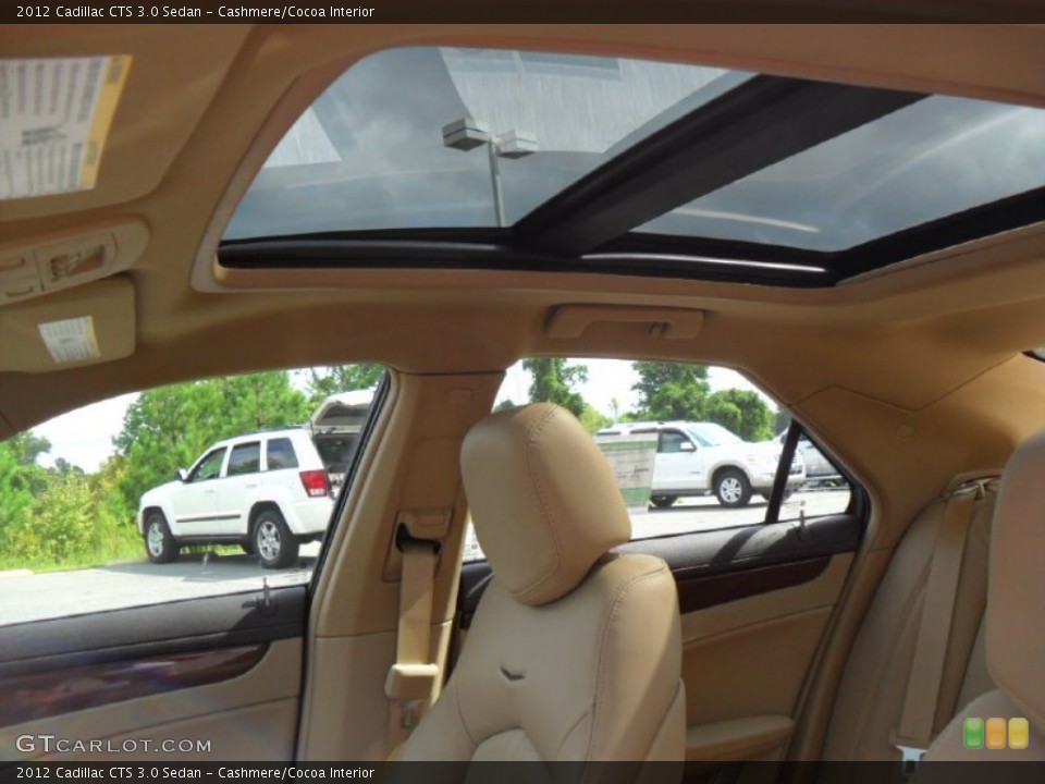 Cashmere/Cocoa Interior Sunroof for the 2012 Cadillac CTS 3.0 Sedan #54665388