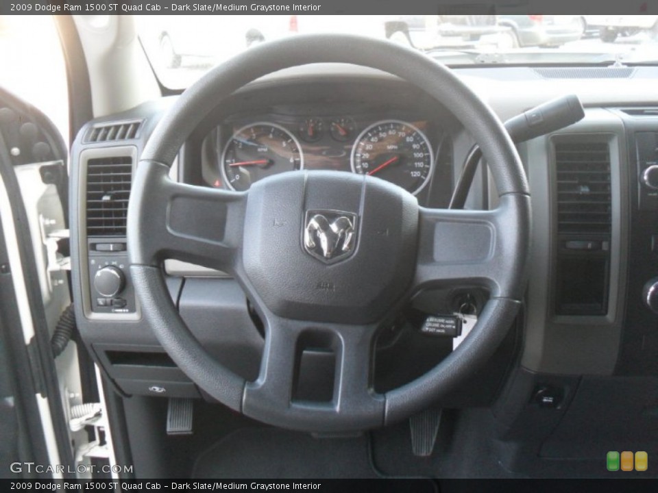 Dark Slate/Medium Graystone Interior Steering Wheel for the 2009 Dodge Ram 1500 ST Quad Cab #54666099