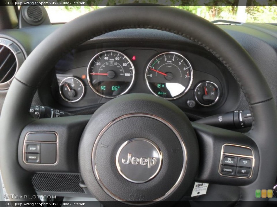 Black Interior Steering Wheel for the 2012 Jeep Wrangler Sport S 4x4 #54666707