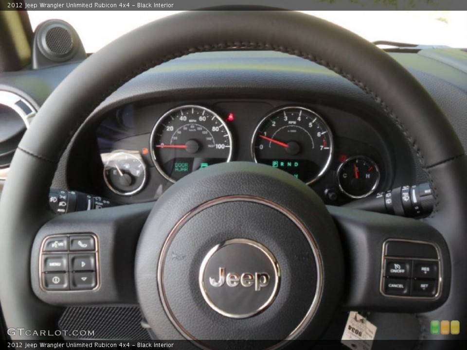 Black Interior Steering Wheel for the 2012 Jeep Wrangler Unlimited Rubicon 4x4 #54667596