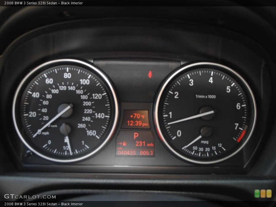Black Interior Gauges for the 2008 BMW 3 Series 328i Sedan #54672376