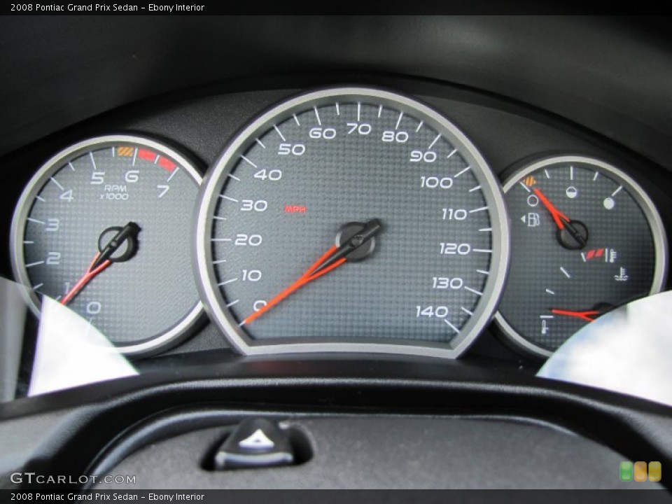 Ebony Interior Gauges for the 2008 Pontiac Grand Prix Sedan #54675759