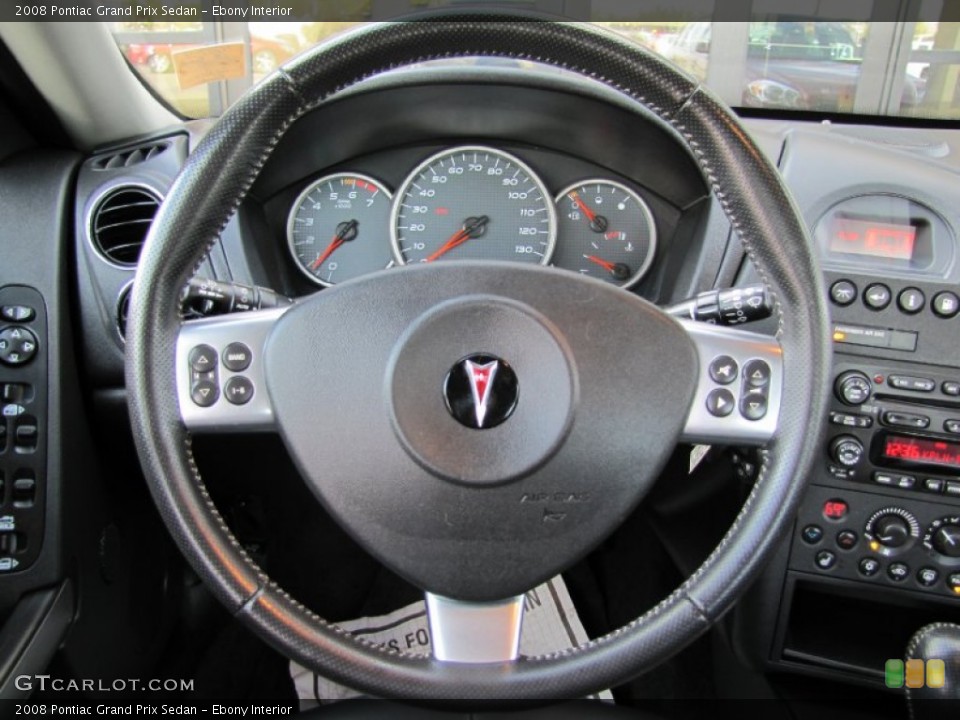 Ebony Interior Steering Wheel for the 2008 Pontiac Grand Prix Sedan #54675774