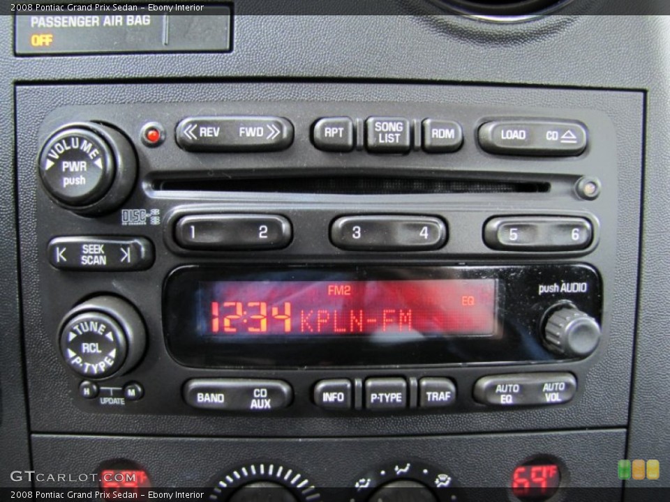 Ebony Interior Audio System for the 2008 Pontiac Grand Prix Sedan #54675840