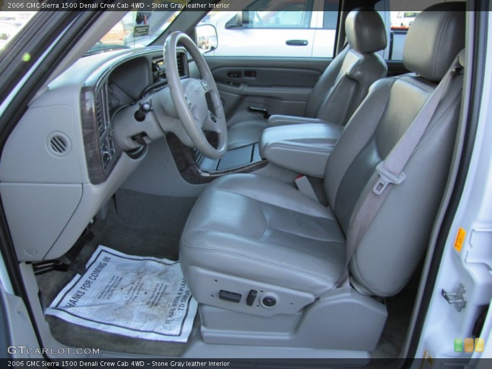 Stone Gray leather Interior Photo for the 2006 GMC Sierra 1500 Denali Crew Cab 4WD #54676350