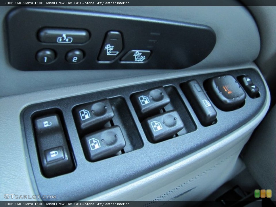 Stone Gray leather Interior Controls for the 2006 GMC Sierra 1500 Denali Crew Cab 4WD #54676408
