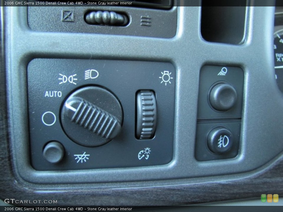 Stone Gray leather Interior Controls for the 2006 GMC Sierra 1500 Denali Crew Cab 4WD #54676416