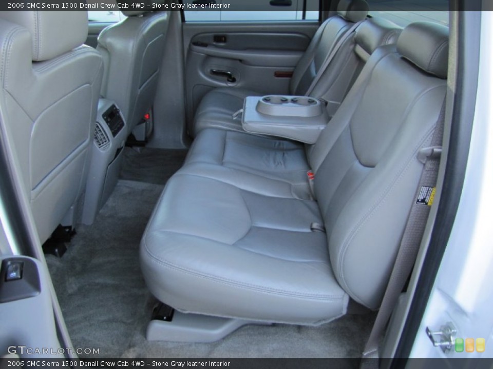 Stone Gray leather Interior Photo for the 2006 GMC Sierra 1500 Denali Crew Cab 4WD #54676518