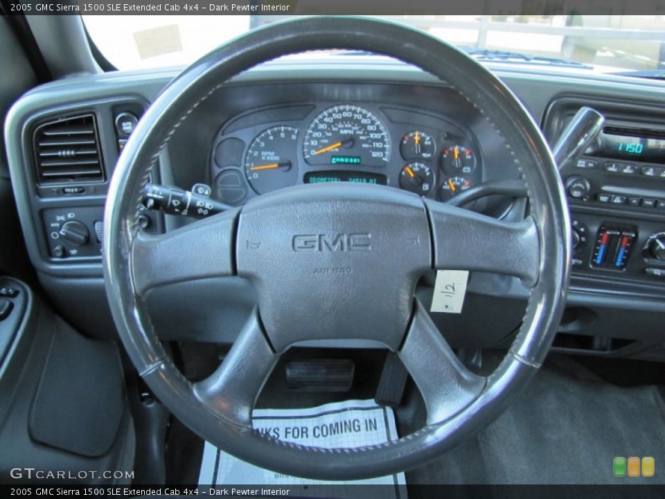 Dark Pewter Interior Steering Wheel for the 2005 GMC Sierra 1500 SLE Extended Cab 4x4 #54676663
