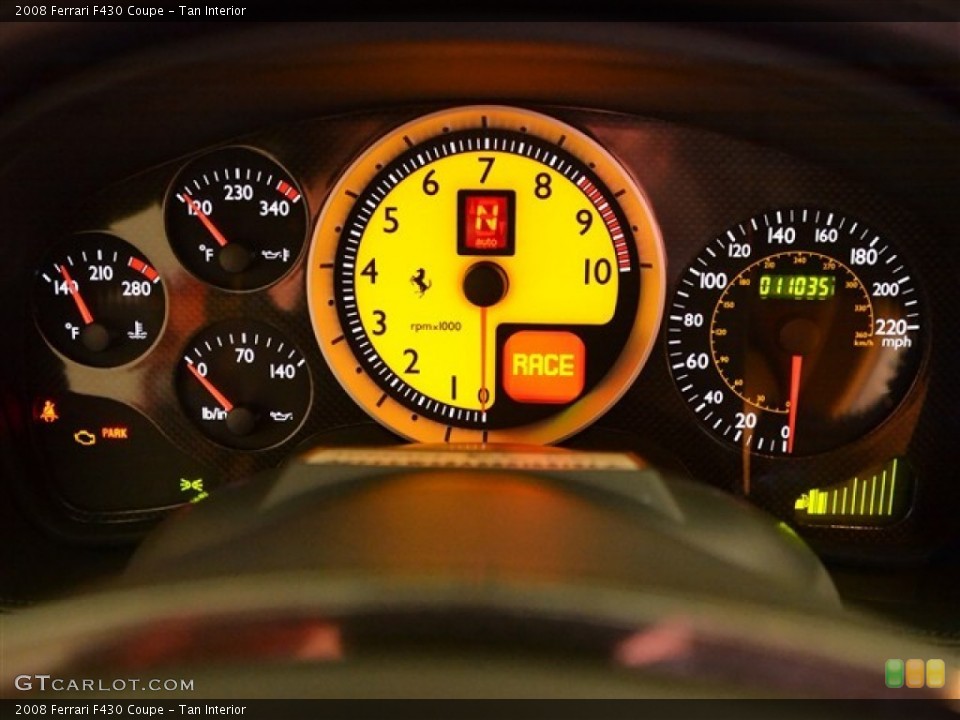 Tan Interior Gauges for the 2008 Ferrari F430 Coupe #54678573