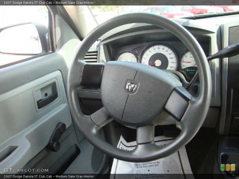 Medium Slate Gray Interior Steering Wheel for the 2007 Dodge Dakota ST Club Cab #54678598