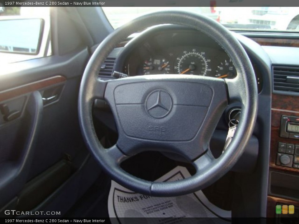 Navy Blue Interior Steering Wheel for the 1997 Mercedes-Benz C 280 Sedan #54679275