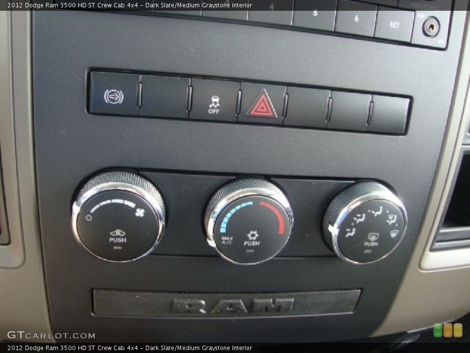 Dark Slate/Medium Graystone Interior Controls for the 2012 Dodge Ram 3500 HD ST Crew Cab 4x4 #54679566