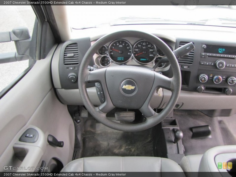 Medium Gray Interior Steering Wheel for the 2007 Chevrolet Silverado 3500HD Extended Cab 4x4 Chassis #54682125