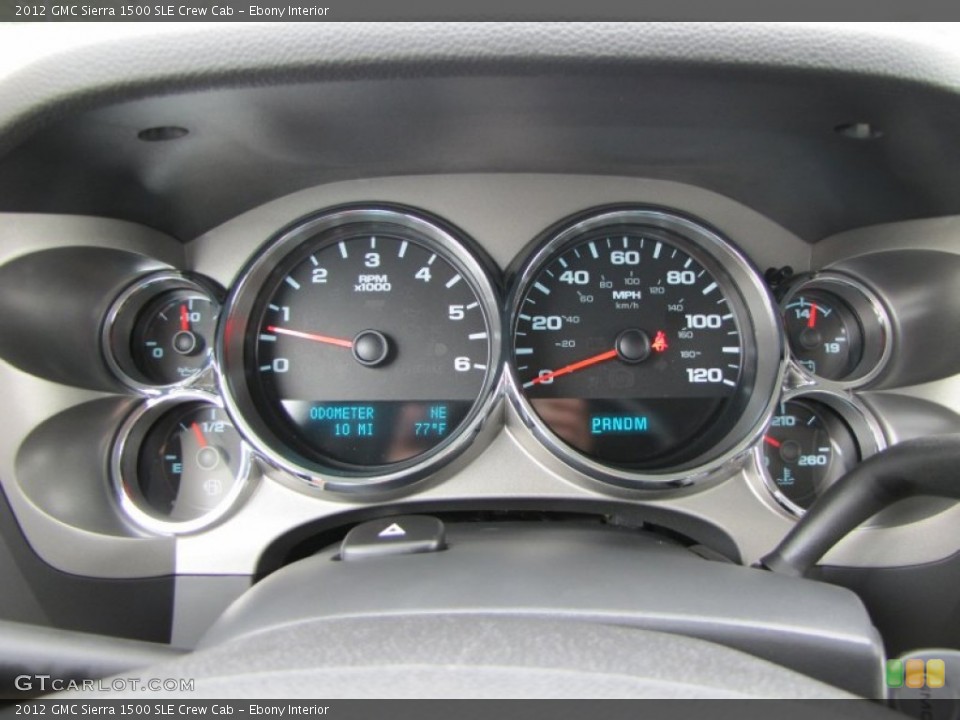 Ebony Interior Gauges for the 2012 GMC Sierra 1500 SLE Crew Cab #54683019