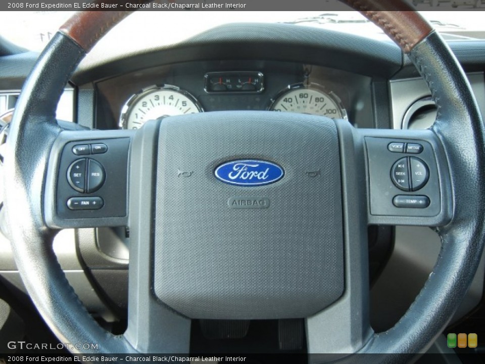 Charcoal Black/Chaparral Leather Interior Steering Wheel for the 2008 Ford Expedition EL Eddie Bauer #54686507