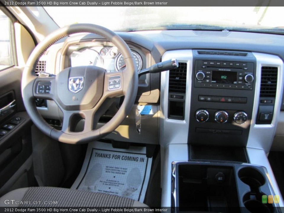 Light Pebble Beige/Bark Brown Interior Dashboard for the 2012 Dodge Ram 3500 HD Big Horn Crew Cab Dually #54687538