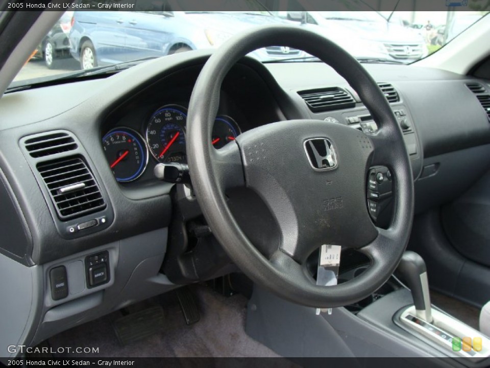 Gray Interior Steering Wheel for the 2005 Honda Civic LX Sedan #54692371