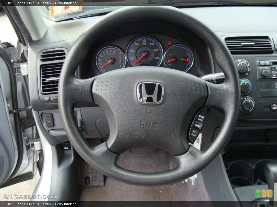 Gray Interior Steering Wheel for the 2005 Honda Civic LX Sedan #54692380
