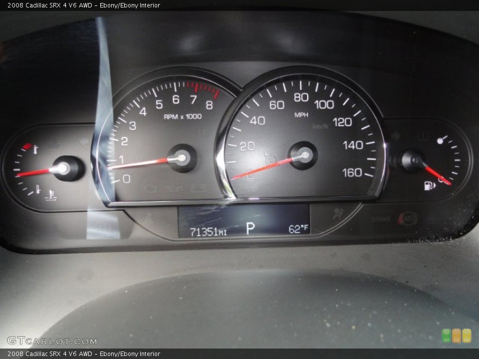 Ebony/Ebony Interior Gauges for the 2008 Cadillac SRX 4 V6 AWD #54699574