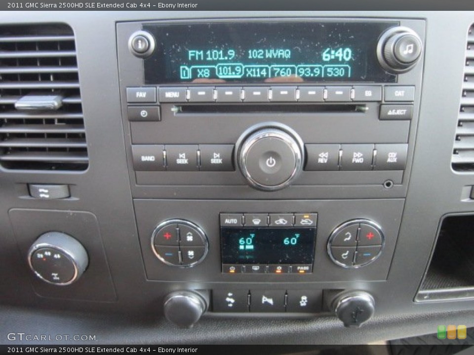 Ebony Interior Controls for the 2011 GMC Sierra 2500HD SLE Extended Cab 4x4 #54702241