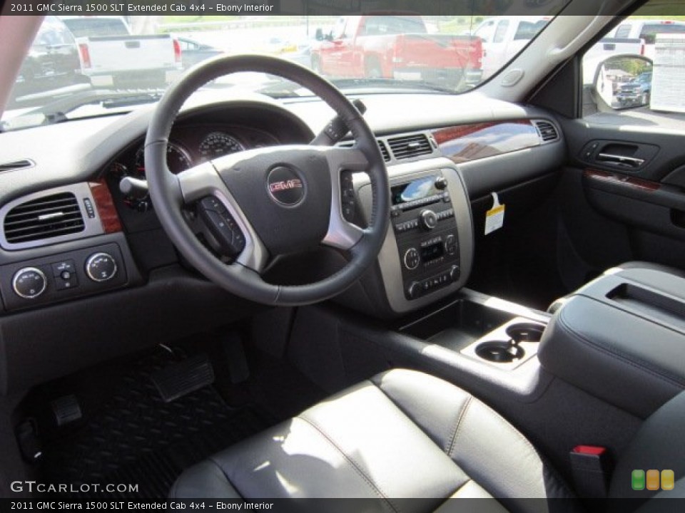 Ebony Interior Prime Interior for the 2011 GMC Sierra 1500 SLT Extended Cab 4x4 #54702390
