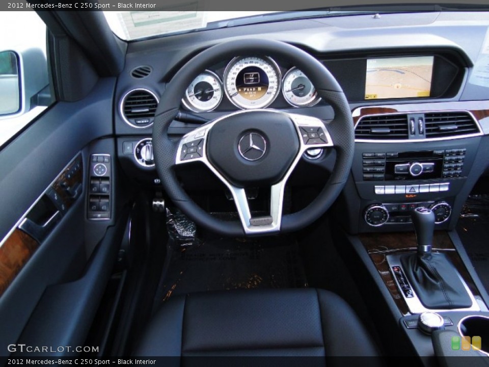 Black Interior Dashboard for the 2012 Mercedes-Benz C 250 Sport #54705616