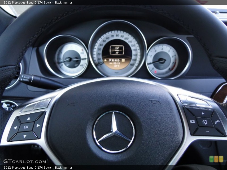Black Interior Steering Wheel for the 2012 Mercedes-Benz C 250 Sport #54705726