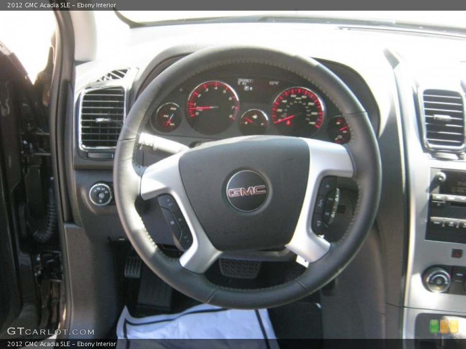 Ebony Interior Steering Wheel for the 2012 GMC Acadia SLE #54706987