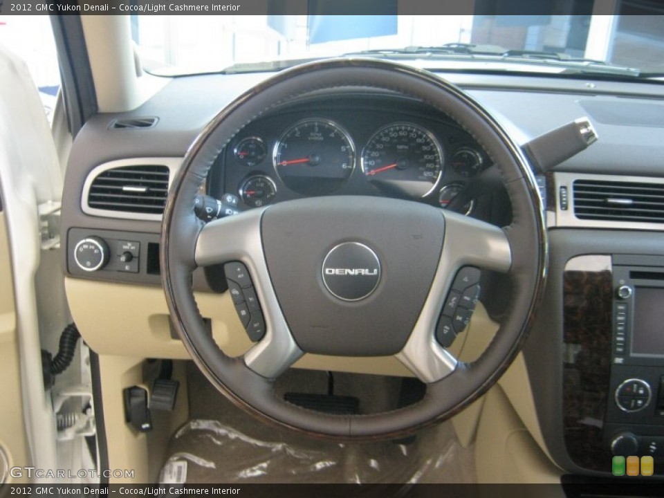 Cocoa/Light Cashmere Interior Steering Wheel for the 2012 GMC Yukon Denali #54707200