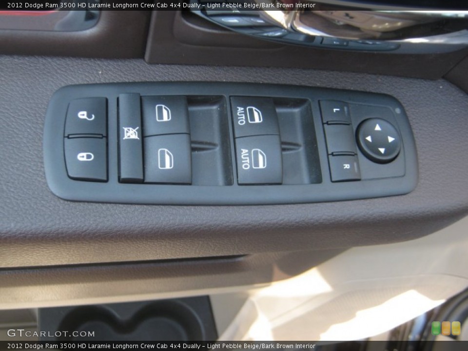 Light Pebble Beige/Bark Brown Interior Controls for the 2012 Dodge Ram 3500 HD Laramie Longhorn Crew Cab 4x4 Dually #54708448