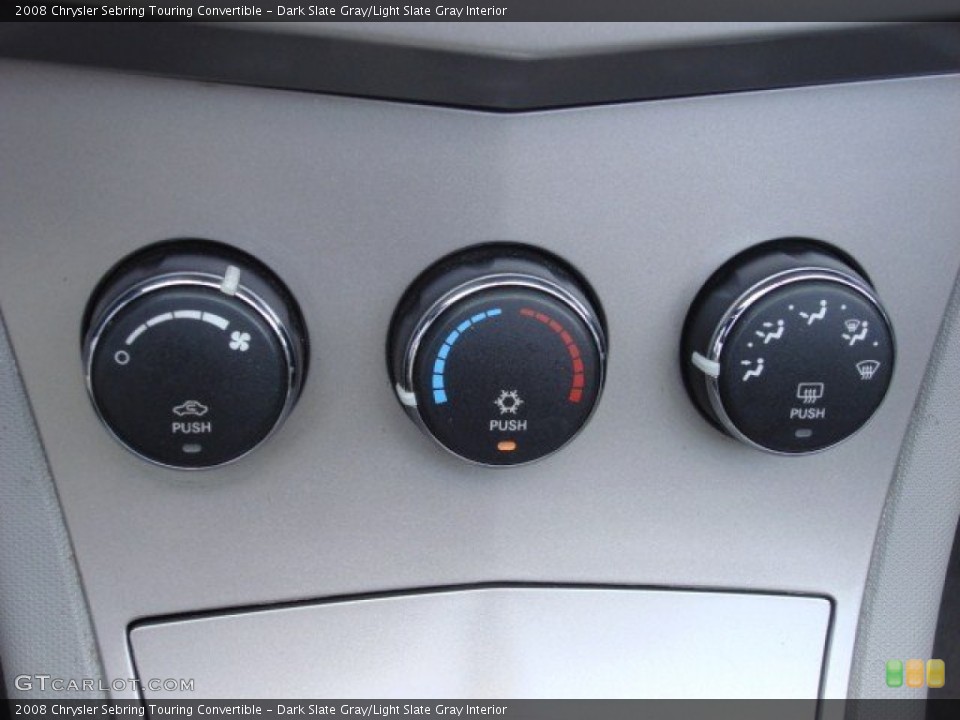 Dark Slate Gray/Light Slate Gray Interior Controls for the 2008 Chrysler Sebring Touring Convertible #54710108