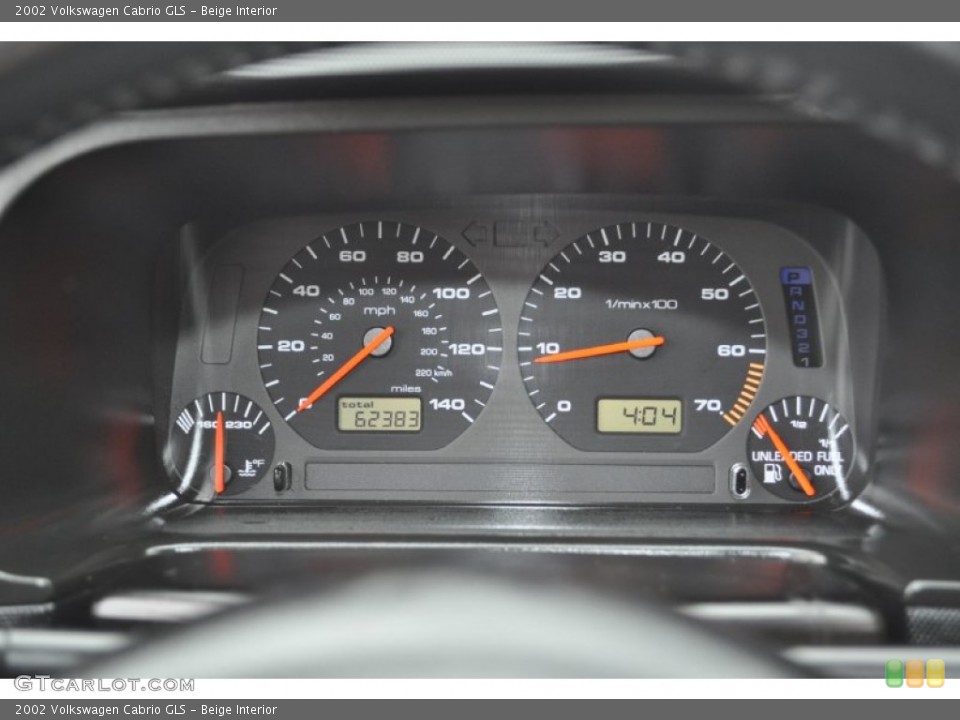 Beige Interior Gauges for the 2002 Volkswagen Cabrio GLS #54719857